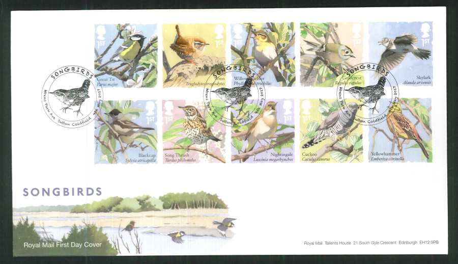 2017 - First Day Cover "Songbirds" - Wrens Park Avenue, Sutton Coldfield Postmark